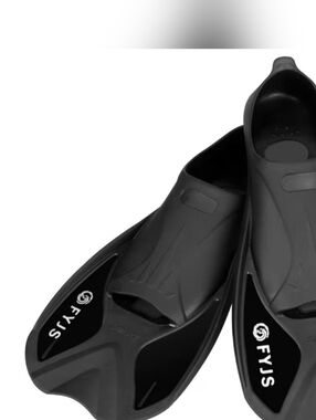 FYJS NEW Short Swim Fins Snorkeling Scuba Travel Size Black Full Foot  S (5–6)